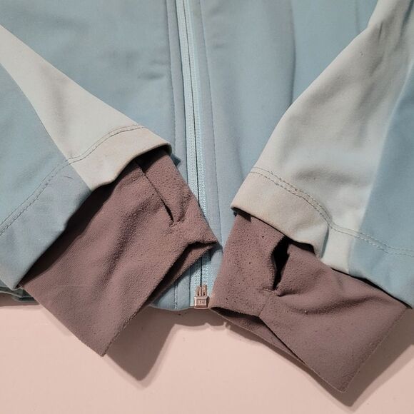 S COLUMBIA OMNI SHIELD HEAT REPELLANT GREEN / BLUE LIGHTWEIGHT ZIP COAT JACKET - Picture 4 of 12